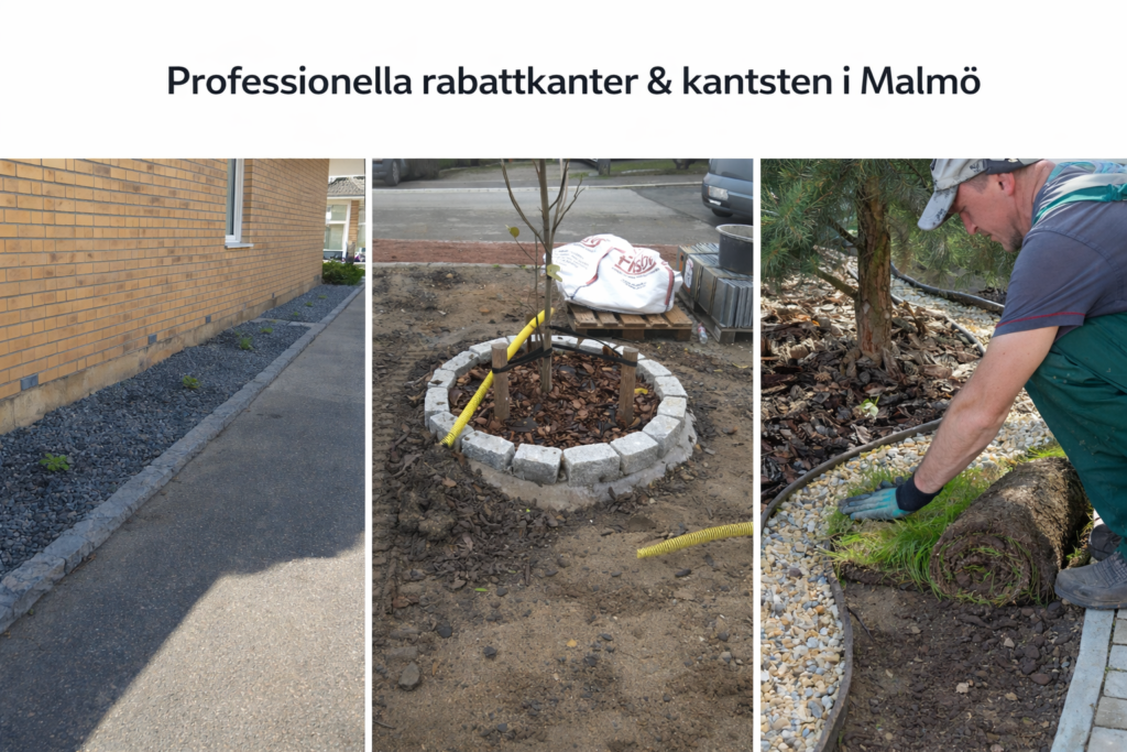 Rabattkanter & kantsten i Malmö | Dom’s Entreprenad - Stensättning Malmö – Dom’s Entreprenad Professionella rabattkanter och kantsten i Malmö – trädgårdsdesign och stenläggning av Dom’s Entreprenad